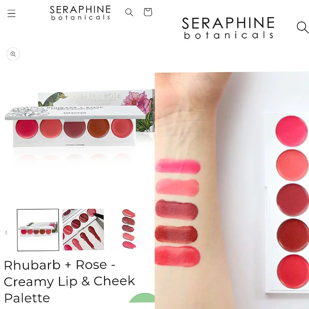 ​Seraphine Botanicals Cream Lip Cheek Palette & SLMISSGLAM Blush Brush Bundle